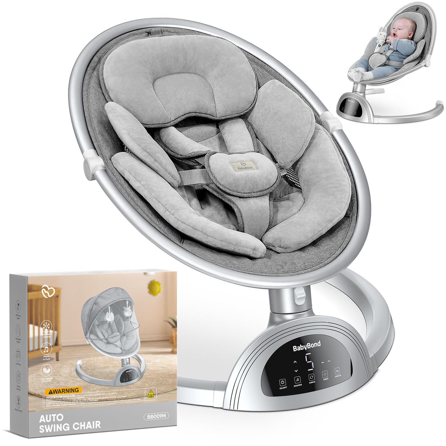 BabyBond Columpio Bluetooth Portátil Bebé