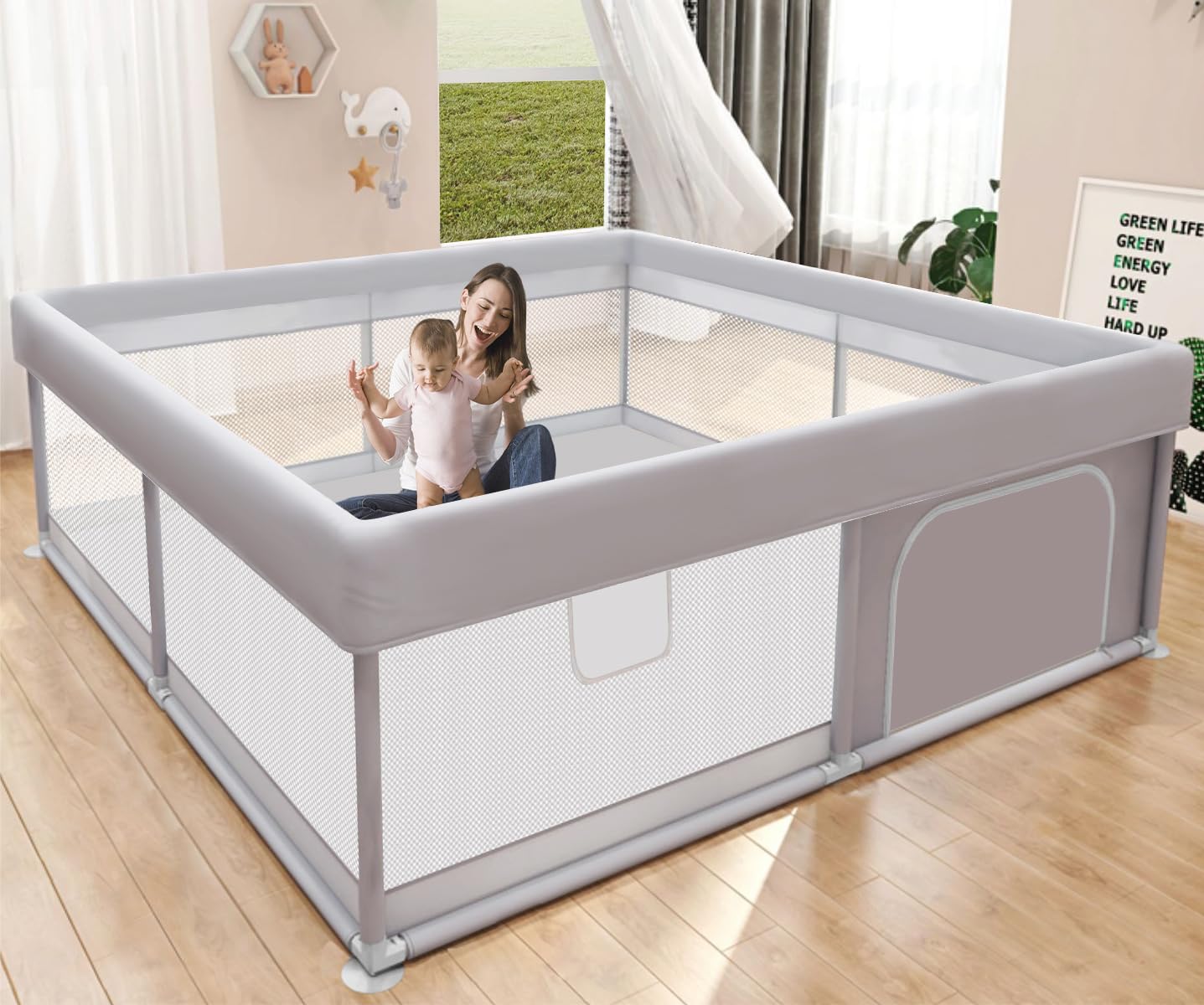 Corralito Hiaksedt 50x50 pulgadas para bebés y niños pequeños